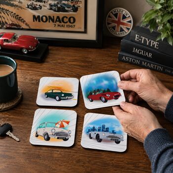 Set Of Four Classic Car Coasters Gift For Car Lover, 2 of 12