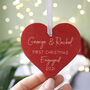 First Christmas Engaged Wooden Tree Decoration, thumbnail 1 of 9