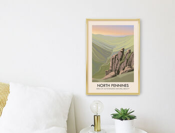 North Pennines Aonb Travel Poster Art Print, 2 of 8