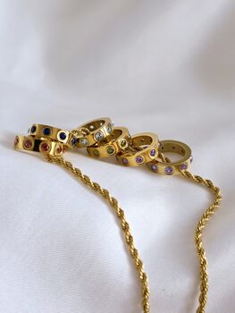 Birthstone Gem Ring Stacker Necklace, 6 of 7