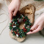 Red Scandi Dried Flower Christmas Wreath Bauble, thumbnail 4 of 4