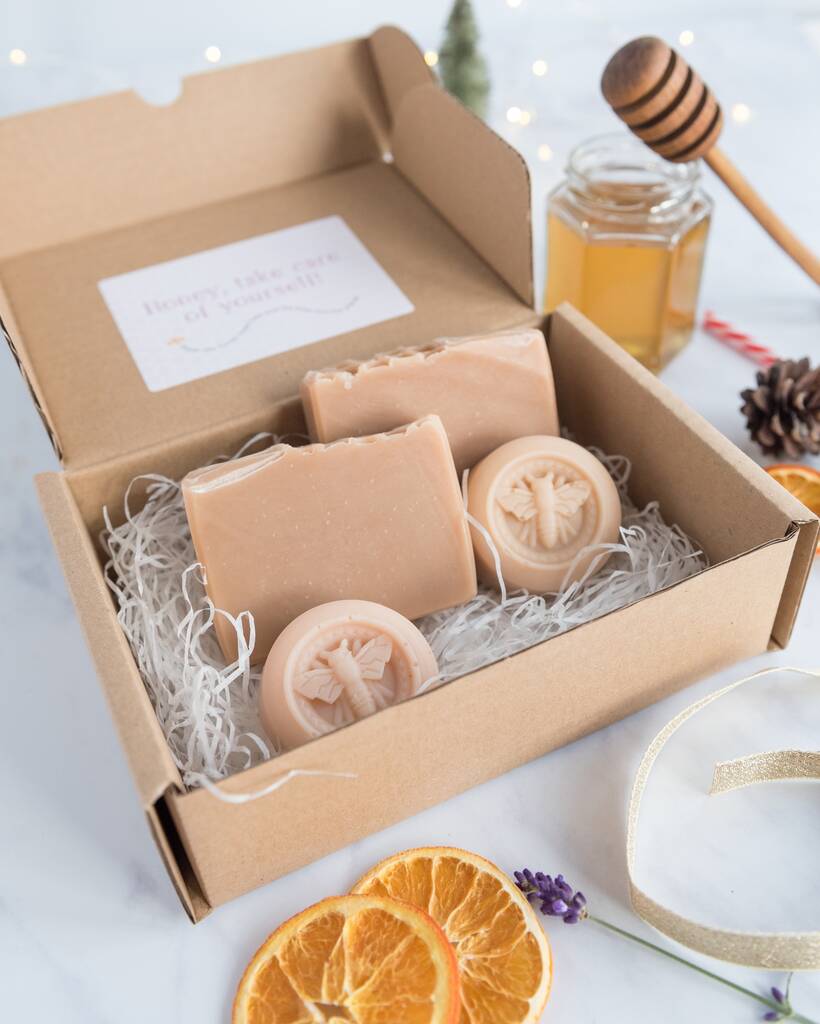 'Honey, Take Care Of Yourself!' Christmas Soap Gift Set, 1 of 6