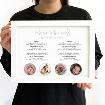 Personalised 'Use Your Own Baby Photos And Poem' Print, 4 of 6