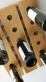 Solid Oak Wall Mounted Wine Rack Bespoke Sizes, 4 of 11
