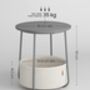 Side Table, Round End Table With Fabric Basket Spacious, thumbnail 4 of 12