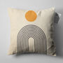 Abstract Ecru Geometric Cushion Cover With Orange Black, thumbnail 5 of 7