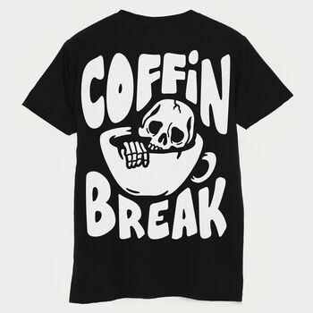 Coffin Break Men's Halloween T Shirt, 6 of 10