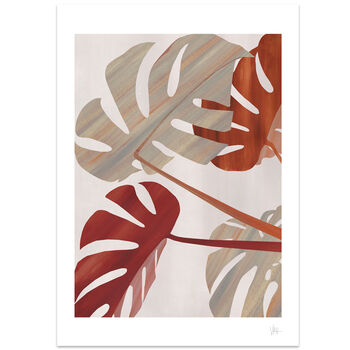 Monstera Large Palm Leaf Print, 4 of 8