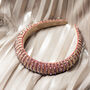 Twisted Bead Sequin Sparkle Headband In Burgundy, thumbnail 2 of 4