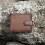 Personalised Brown English Leather Wallet Trifold Mens, thumbnail 1 of 10