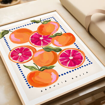 Blood Orange Art Print Fruit Illustration, 3 of 7