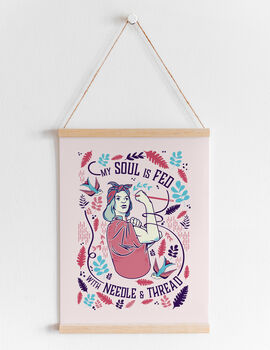 'My Soul Is Fed With Needle And Threadl' Print, 2 of 3