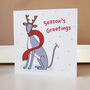 Reindeer Hound Christmas Card, thumbnail 2 of 2