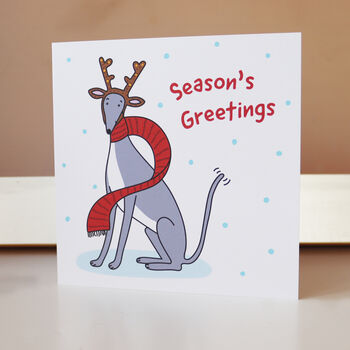 Reindeer Hound Christmas Card, 2 of 2