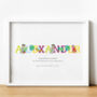Personalised Kids Name Print | Space Baby Nursery Wall Art And Gift, thumbnail 3 of 6