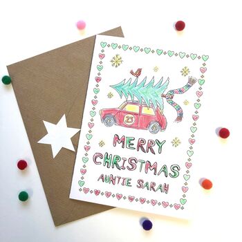 Colour In Personalised Christmas Card Festive Mini, 3 of 12