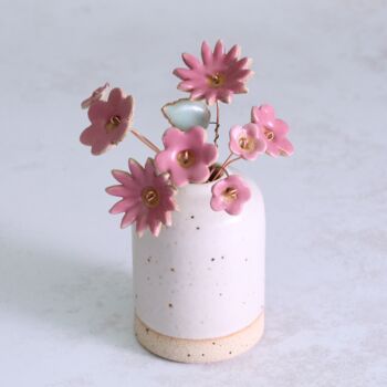 Ceramic Fuchsia Flower Stems Set In Three Styles, 4 of 8