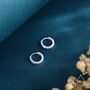 Sterling Silver Foil Textured Hoop Earrings, thumbnail 5 of 10
