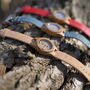 Nalu Small Bamboo Watch With Blue Cork Strap, thumbnail 6 of 9