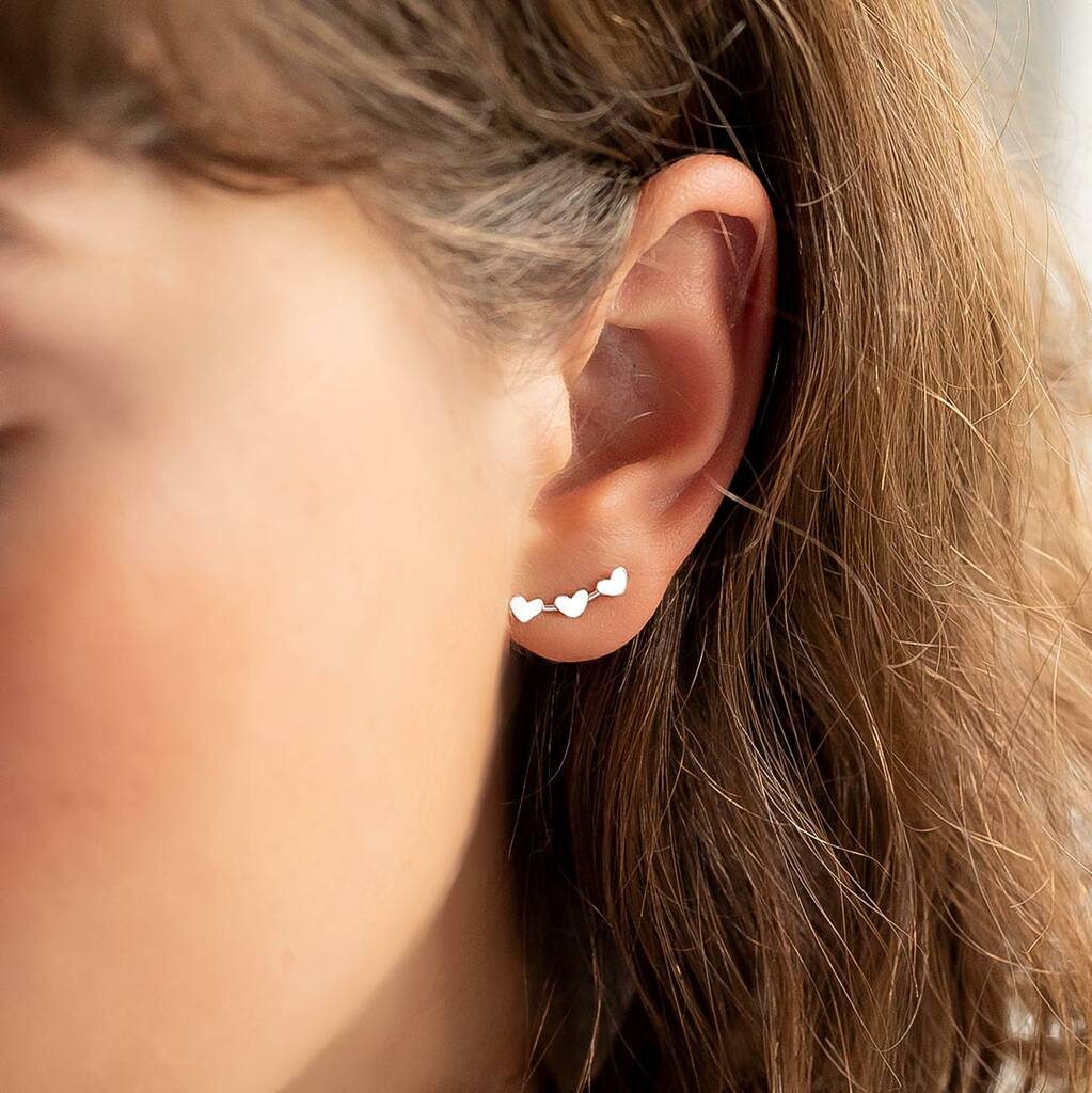 Silver climber earrings Clearance