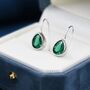 Emerald Green Droplet Drop Hook Earrings, thumbnail 1 of 11