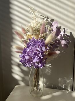 Purple Hydrangea Dried Flower Posy With Jar, 7 of 7