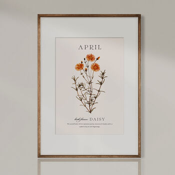 Birth Flower Wall Print 'Daisy' For April, 6 of 9