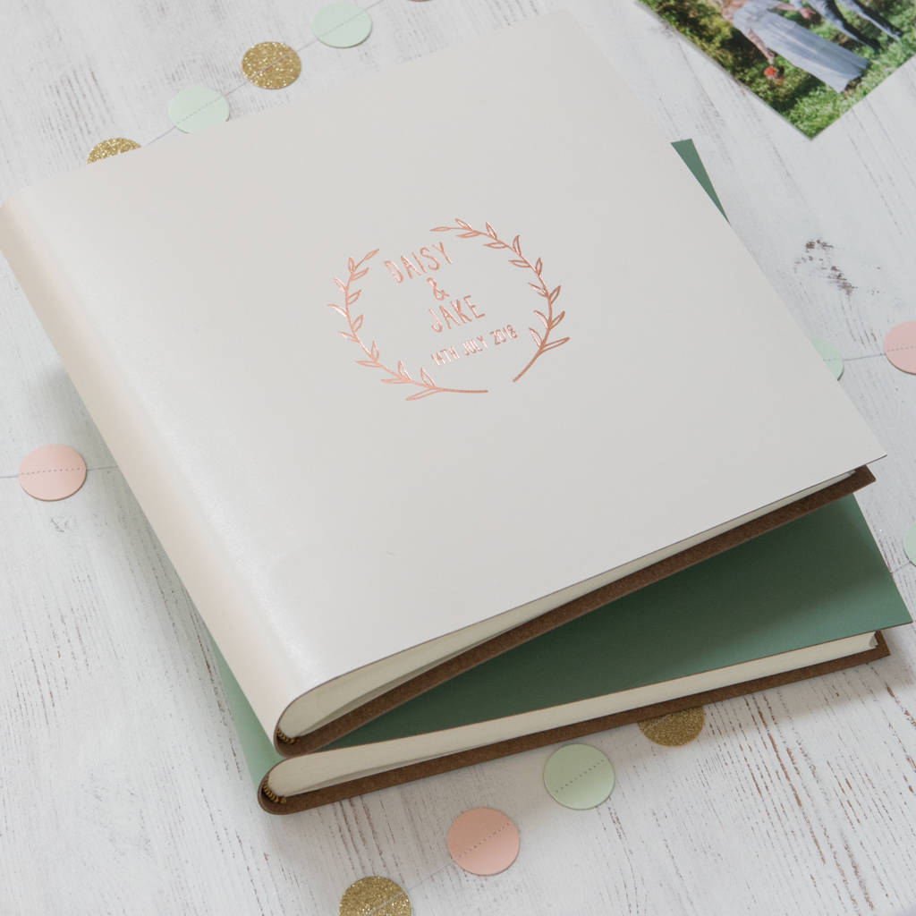 wedding guest book or album with logo designed by begolden photo album guest book
