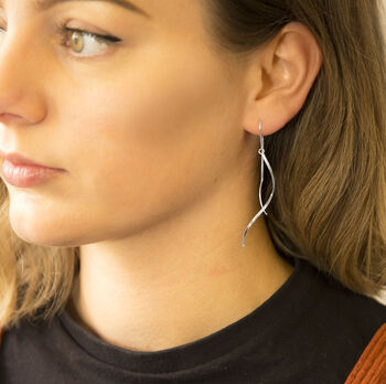 Sterling Silver Falling Threader Earrings, 2 of 8