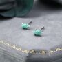 Extra Tiny Green Opal Marquise Stud Earrings, thumbnail 1 of 12