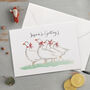 'Season's Greetings' White Geese Christmas Card, thumbnail 1 of 3