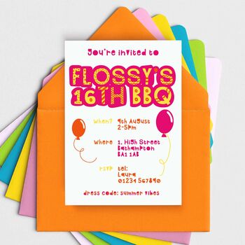Party Invitations For Girls And Boys, 5 of 8