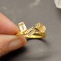 Citrine Gold Ring, November Birthstone Ring, thumbnail 7 of 9