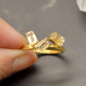 Citrine Gold Ring, November Birthstone Ring, 7 of 9