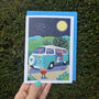 Camper Van Illustrated Blank Card, thumbnail 1 of 3