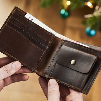 Personalised Leather Wallet With Contrast Stitch, 8 of 12
