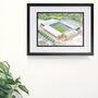 Aston Villa Fc 'Aerial View' Two Stadium Art Print, thumbnail 1 of 3