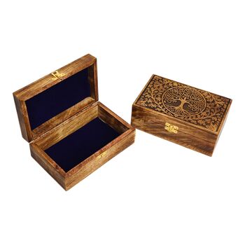 Engraved Tree Of Life Wooden Jewellery Box, 3 of 11
