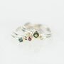 Tourmaline, Ruby And Diamond 9ct Gold Stacking Ring, thumbnail 2 of 6