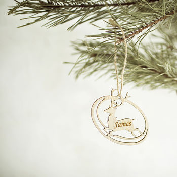 Reindeer Personalised Christmas Tree Ornament, 3 of 3