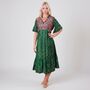Zaria Silk Print Embroidered Dress 10, thumbnail 1 of 3