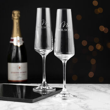 Personalised Couples' Champagne Flute Set, 3 of 5