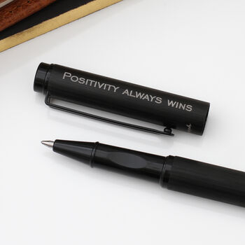 Personalised Black Textured Rollerball Pen, 2 of 3