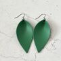 Leather Earrings Pinched Teardrops Petal Leaf, thumbnail 12 of 12