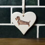 Wire Haired Dachshund Hanging Heart, thumbnail 1 of 4