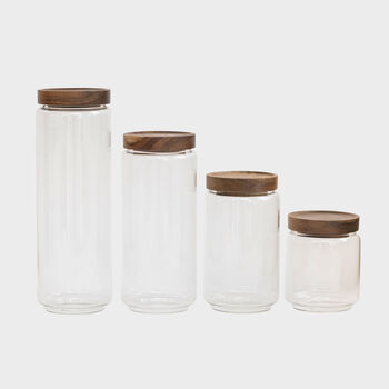 Refillable Wooden Lid Storage Jar 750ml, 2 of 2