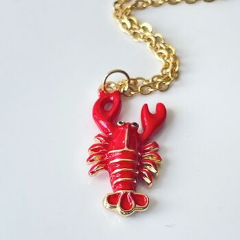 'You Are My Lobster' Lobster Pendant Necklace, 2 of 5