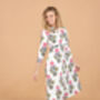 Indian Cotton Rosette Bloom Print Dress, thumbnail 2 of 4