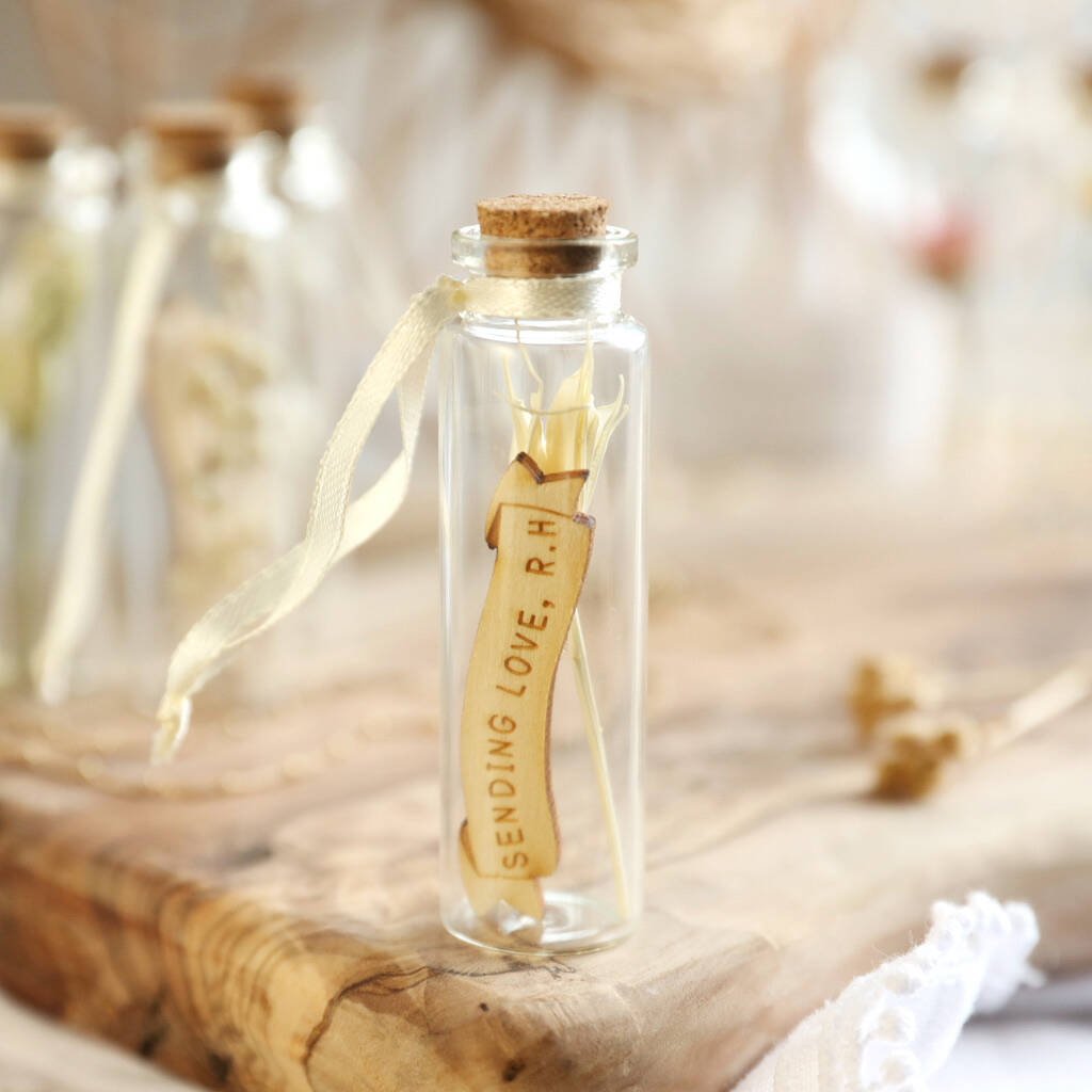Personalised Dried Flower Glass Bottle By Lisa Angel