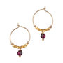 Petite Red Faceted Garnet And Fair Trade Hoops, thumbnail 5 of 9